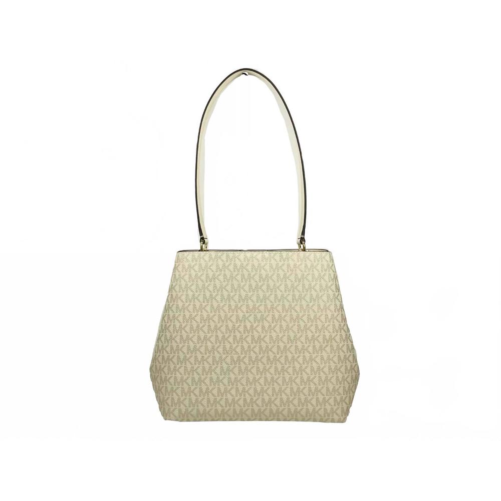 NEW MICHAEL KORS medium pratt bucket shoulder bag purse in pale gold/cream - Picture 2 of 4